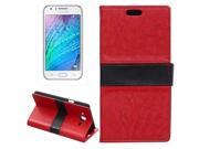 Crazy Horse Texture Color Matching Flip Leather Case with Holder Card Slots Wallet for Samsung Galaxy J5 Red