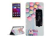 Balloon House Pattern Leather Case with Holder Caller ID Display for Huawei P8