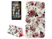 Rose Pattern Flip Leather Case with Card Slots Wallet Holder for Microsoft Lumia 535