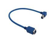 90 Degree Left Turn USB 3.0 Type B Male to Female Printer Scanner Data Cable for HP Dell Epson Length 30cm Blue