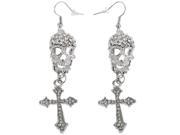 Stylish Skull and Cross Decorator Diamond Encrusted Earrings