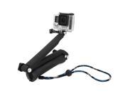 TMC 3 Way Handheld Monopod Tripod Hand Strap Portable Magic Mount Selfie Stick for GoPro HERO4 3 3 2 1 SJ4000 Black