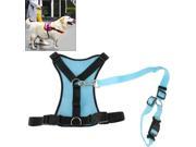 Pet Dog Chest Suspenders with Traction Rope Size L Blue