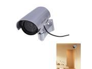Realistic Looking Dummy Security CCTV Camera with Flashing Red LED Silver