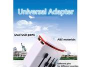 Universal International Multi Travel Plug Adapter 2 USB Charger