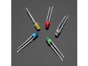 100Pcs 20Ma F3 3MM 5Colors Ultra Bright LED Diode Red Green Blue White Yellow
