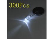 300Pcs 20Ma F5 5MM Transparent Ultra Bright White LED Diode