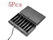 5Pcs DIY 12V 8 x AA Battery Holder Case Box With Leads Switch