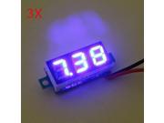 3Pcs Blue 0.28 Inch 3.2V 30V Mini Digital Voltmeter Voltage Tester Meter