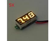 5Pcs Yellow LED 0.28 Inch 2.6V 30V Mini Digital Voltmeter Voltage Tester Meter