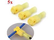 5pcs Yellow Quick Splice Wire Terminal Female Spade Connector Set