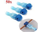 50pcs Blue Quick Splice Wire Terminal And Female Spade Connector Set