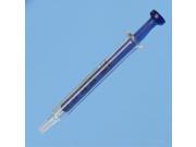 1mL Precision Glass Syringe Injector Lab Glassware Sampler Blue