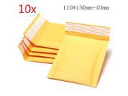 10pcs 110*150mm 40mm Bubble Envelope Yellow Color Kraft Paper Bag Mailers Envelope