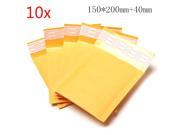 10pcs 150*200mm 40mm Bubble Envelope Yellow Color Kraft Paper Bag Mailers Envelope