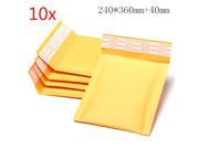 10pcs 240*360mm 40mm Bubble Envelope Yellow Color Kraft Paper Bag Mailers Envelope