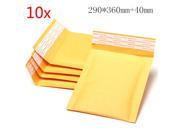 10pcs 290*360mm 40mm Bubble Envelope Yellow Color Kraft Paper Bag Mailers Envelope