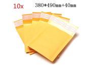 10pcs 380*490mm 40mm Bubble Envelope Yellow Color Kraft Paper Bag Mailers Envelope