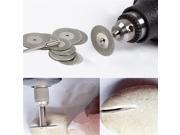 10pcs Diamond Cutting Wheel Discs 25mm Rotary Tool Parts with 2 Arbor Shaft