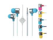 E2 In Ear Headphones Phone Headset With Mic For iPhone iPad Samsung HTC Silver Blue