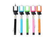 Wire Control Handheld Selfie Stick Monopod Extendable For iPhone Samsung Sony Orange