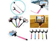 3.5mm Selfie Stick Telescopic Monopod With Shutter Button For iPhone Samsung Cellphone Pink