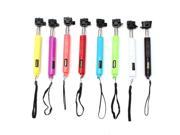 Wireless Bluetooth Selfie Stick Monopod Extendable With Holder For IOS Android Mobile Phone Rose Red