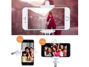 Handheld Selfie Monopod Telescopic Pole Bluetooth Remote For iPhone Grey