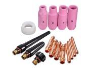 16pcs TIG Accessories KIT Long Alumina GAS Lens Nozzle Collets Bodies for TIG Welding Torch WP SR 17 18 26 Series