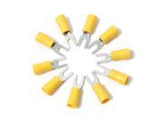 10PCS Yellow Insulated Fork Wire Connector Electrical Crimp Terminal 12 10AWG 4.3mm