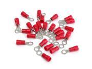 25pcs Red Rubber PVC Terminals Insulated Ring Connector RC 0.5 1.5mmÂ² M3 4BA 3.7MM