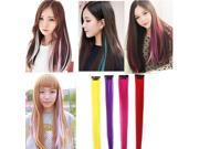 4 Colors Colorful Hairpiece Straight Long Synthetic Hair Extension Piece Hair Tablets Red
