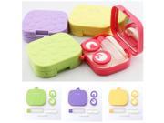 4 Colors Contact Lens Care Holder Case Tweezers Mirror Lenses Storage Box Red