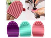 7 Colors Makeup Brushegg Silicone Cosmetic Brush Cleaning Tool White