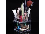 2 Tiers Acrylic Clear Cosmetic Container Makeup Storage Organizer