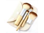 4 pcs Bamboo Handle Powder Blush Makeup Cosmetics Brushes Set