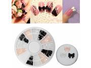 Colorful Black White Pink Bowknot Pattern Nail Art Decoration Wheel