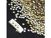 1000Pcs 3D Square Stud Metallic Gold Nail Art Decoration