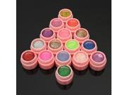 16 Pots Glitter Powder UV Builder Gel Nail Art Decoration Set