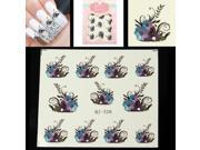 Flower Leaves Pattern Classic Water Transfer Nail Art Sticker Decal