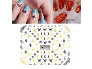 Gold Black Butterfly Flower Lace Adhesive Nail Art Sticker Decal