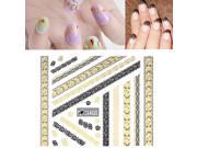 Gold Black Lace Flower Adhesive Nail Art Sticker Decal