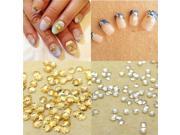 100 Pcs DIY Nail Art Manicure Alloy Shell Decoration Studs Beads Golden 5mm