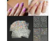 30 Sheet DIY Colorful Nail Art 3D Stickers Tips Flower Decoration Decals