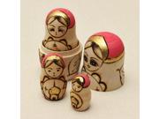 7Pcs Matryoshka Russian Doll Wooden Nesting Toys Engraved Delicate Gift