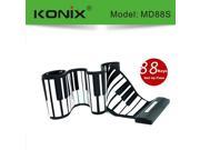 KONIX USB 88 Key MIDI Flexible Silicone Electronic Roll Up Piano MD88S