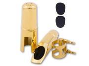 Tenor Sax Saxophone Mouthpiece 5 Metal with Cap and Ligature Golden Plated