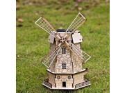 DIY 3D Solar Wooden Puzzle Holland Windmill Toy Model