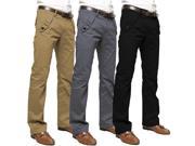 Casual Business Cotton Pants Fashion Concise Design Mens Trousers Dark Khaki 34