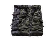 Men Camouflaged Shorts Jeans Loose Cargo Camo Military Pants Grey Black 34